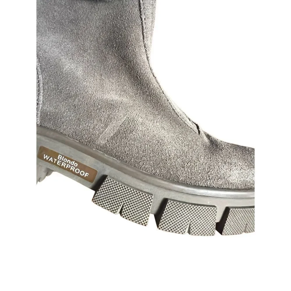 Blondo Plaka Waterproof Faux Fur Boot Dark Taupe Bootie, Size 7